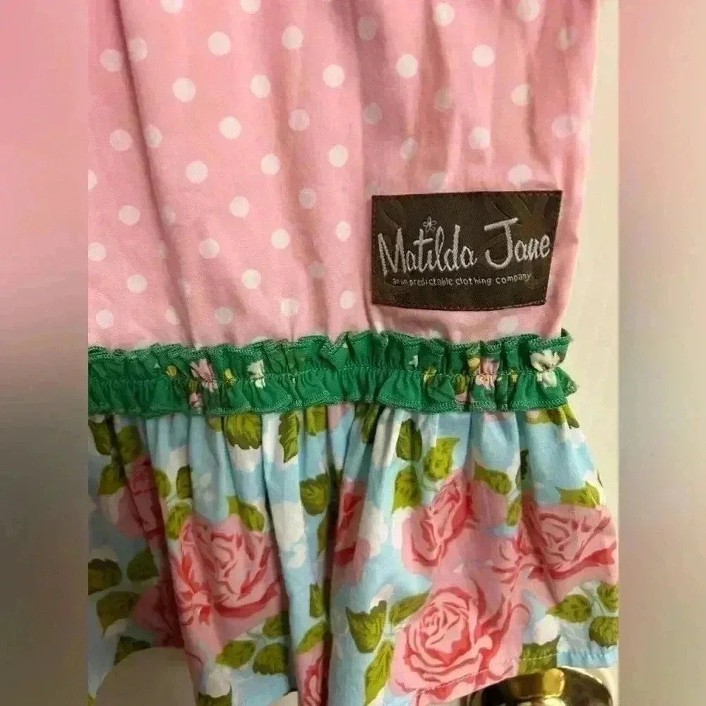 MATILDA JANE Girls Good Hart Primrose Ruffles Pants Size 6 Rose Floral Polka Dot - Picture 3 of 4